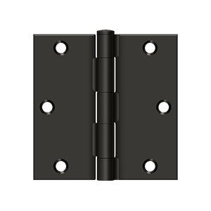 Deltana 3 1/2 x 3 1/2 Inch  Door Hinge - Oil Rubbed Bronze