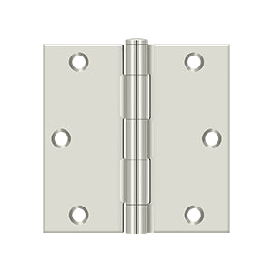 Deltana 3 1/2 x 3 1/2 Inch  Door Hinge - Polished Nickel
