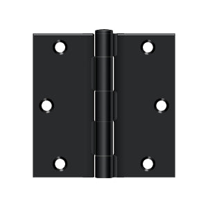 Deltana 3 1/2 x 3 1/2 Inch  Door Hinge - Flat Black