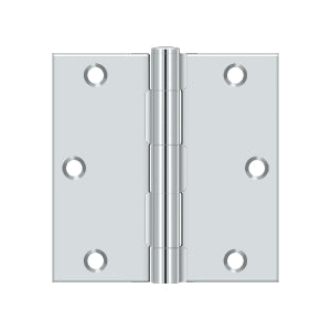 Deltana 3 1/2 x 3 1/2 Inch  Door Hinge - Polished Chrome