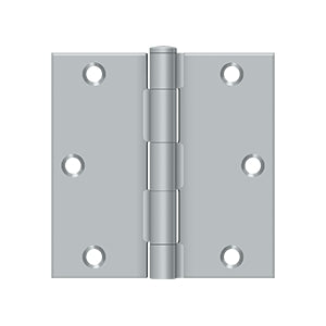 Deltana 3 1/2 x 3 1/2 Inch  Door Hinge - Brushed Chrome