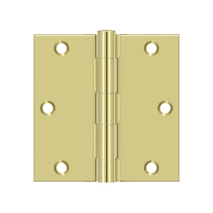 Deltana 3 1/2 x 3 1/2 Inch  Door Hinge - Polished Brass