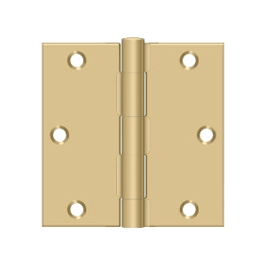 Deltana 3 1/2 x 3 1/2 Inch  Door Hinge - Brushed Brass