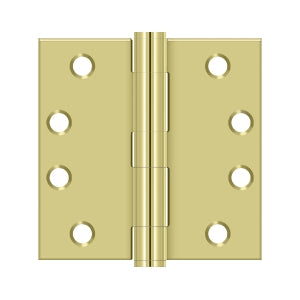 Deltana 4 x 4 Inch  Door Hinge - Polished Brass