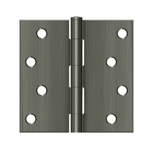 Deltana 4 x 4 Inch  Door Hinge - Antique Nickel