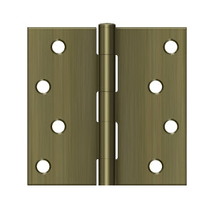 Deltana 4 x 4 Inch  Door Hinge - Antique Brass