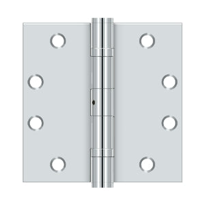Deltana 4 1/2 x 4 1/2 Inch  Door Hinge - Polished Chrome