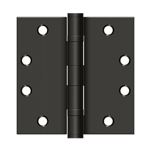 Deltana 4 1/2 x 4 1/2 Inch Square Corner Heavy Duty Ball Bearing NRP Steel Hinge - Pair