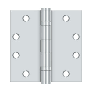 Deltana 4 1/2 x 4 1/2 Inch  Door Hinge - Polished Chrome