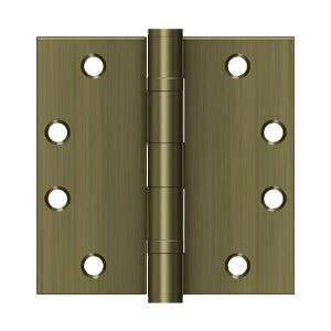 Deltana 4 1/2 x 4 1/2 Inch  Door Hinge - Antique Brass