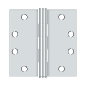 Deltana 4 1/2 x 4 1/2 Inch  Door Hinge - Polished Chrome