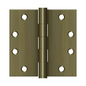 Deltana 4 1/2 x 4 1/2 Inch  Door Hinge - Antique Brass