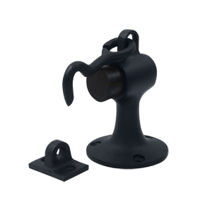 Deltana Solid Brass 3 3/4 Inch Floor Mounted Bumper - Flat Black
