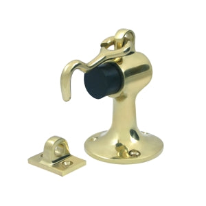 Deltana Solid Brass 3 3/4 Inch Floor Mounted Bumper - Polished Brass