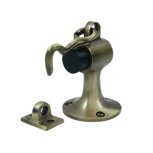 Deltana Solid Brass 3 3/4 Inch Floor Mounted Bumper - Antique Brass