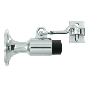 Deltana Solid Brass Wall Mounted Bumper with Holder - Polished Chrome