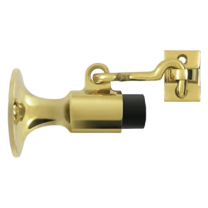 Deltana Solid Brass Wall Mounted Bumper with Holder - Polished Brass