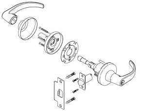 Advantage HS Series Grade2 Storeroom Function Commercial SD Lever Exploded