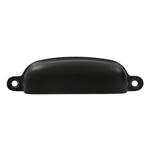 Deltana Solid Brass 4 Oval Shell Pull - Flat Black