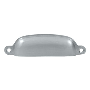 Deltana Solid Brass 4 Oval Shell Pull - Brushed Chrome