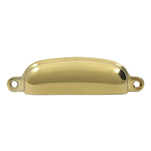 Deltana Solid Brass 4 Oval Shell Pull - Polished Brass