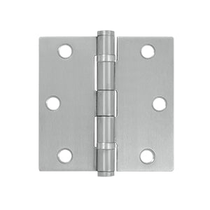 Deltana 3 1/2 x 3 1/2 Inch  Door Hinge - Brushed Stainless Steel Ball Bearing