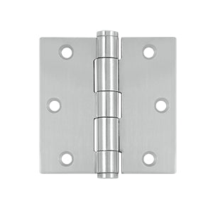 Deltana 3 1/2 x 3 1/2 Inch Stainless Steel, 2 Ball Bearing Square Corner Hinge - PAIR