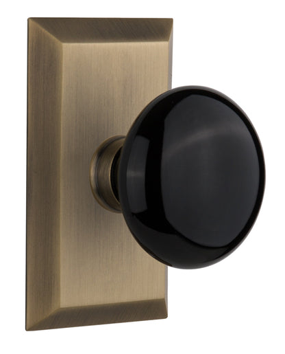 Nostalgic Warehouse Studio Plate with Black Porcelain Knob