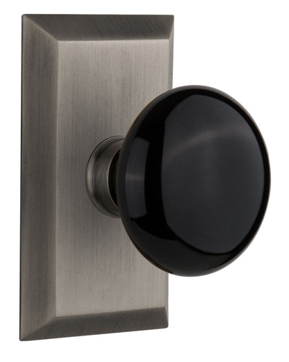 Nostalgic Warehouse Studio Plate with Black Porcelain Knob