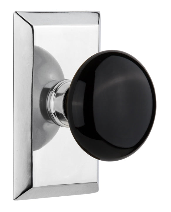 Nostalgic Warehouse Studio Plate with Black Porcelain Knob