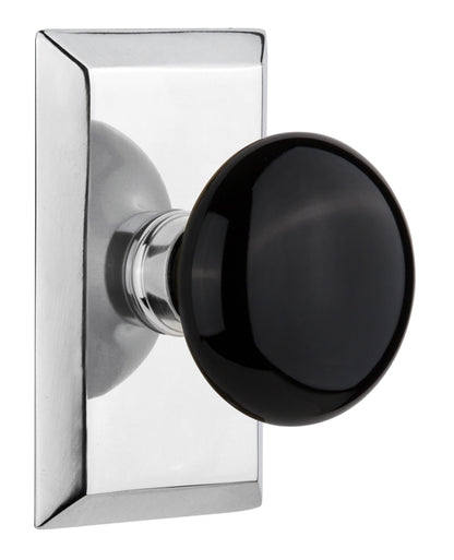 Nostalgic Warehouse Studio Plate with Black Porcelain Knob