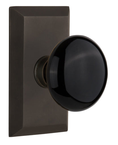 Nostalgic Warehouse Studio Plate with Black Porcelain Knob