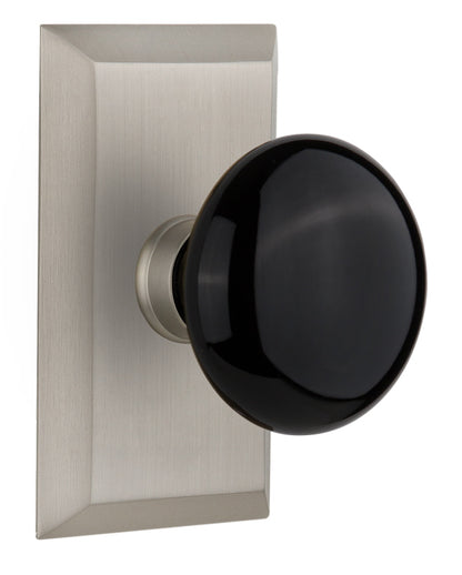 Nostalgic Warehouse Studio Plate with Black Porcelain Knob