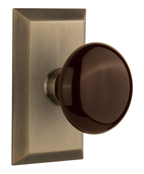Nostalgic Warehouse Studio Plate with Brown Porcelain Knob