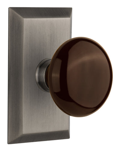 Nostalgic Warehouse Studio Plate with Brown Porcelain Knob