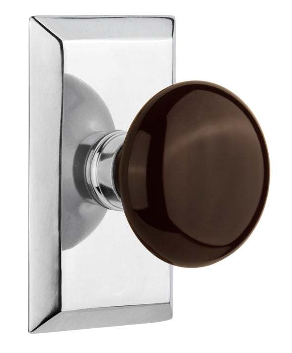 Nostalgic Warehouse Studio Plate with Brown Porcelain Knob