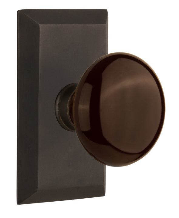 Nostalgic Warehouse Studio Plate with Brown Porcelain Knob