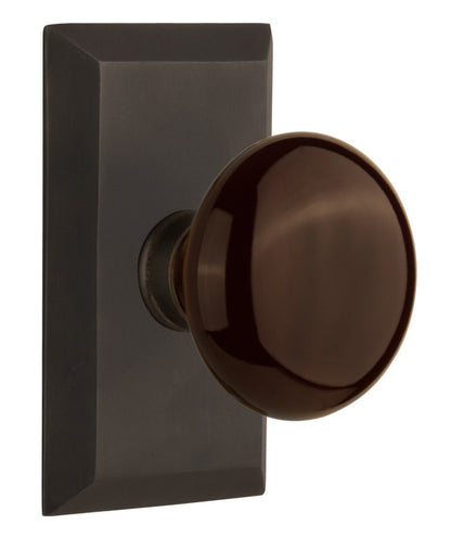 Nostalgic Warehouse Studio Plate with Brown Porcelain Knob