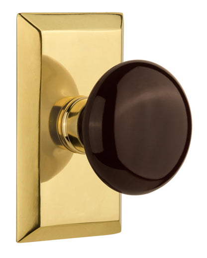 Nostalgic Warehouse Studio Plate with Brown Porcelain Knob