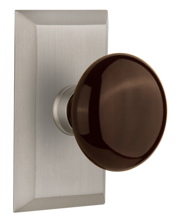 Nostalgic Warehouse Studio Plate with Brown Porcelain Knob