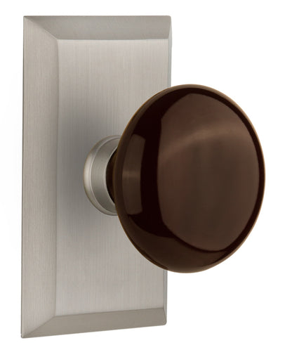 Nostalgic Warehouse Studio Plate with Brown Porcelain Knob