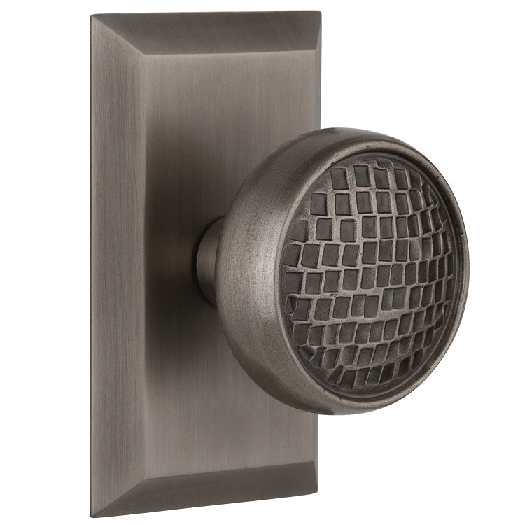 Nostalgic Warehouse Craftsman Knob with Studio Plate - Antique pewter