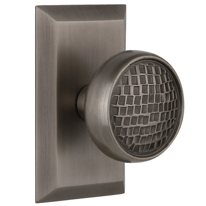 Nostalgic Warehouse Craftsman Knob with Studio Plate - Antique pewter