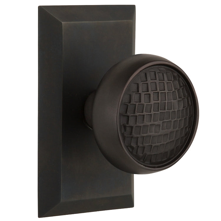 Nostalgic Warehouse Craftsman Knob with Studio Plate - Oil-rubbed bronze