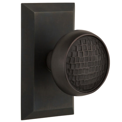 Nostalgic Warehouse Craftsman Knob with Studio Plate - Oil-rubbed bronze
