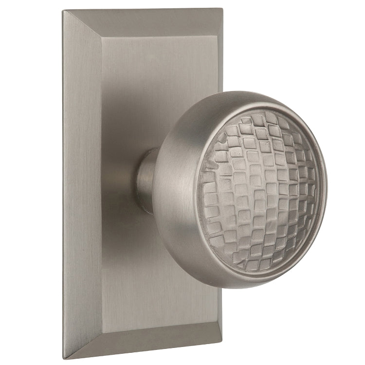Nostalgic Warehouse Craftsman Knob with Studio Plate - Satin nickel