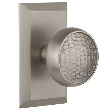 Nostalgic Warehouse Craftsman Knob with Studio Plate - Satin nickel