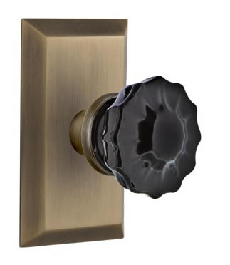 Nostalgic Warehouse Studio Plate with Black Crystal Knob