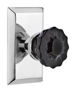 Nostalgic Warehouse Studio Plate with Black Crystal Knob