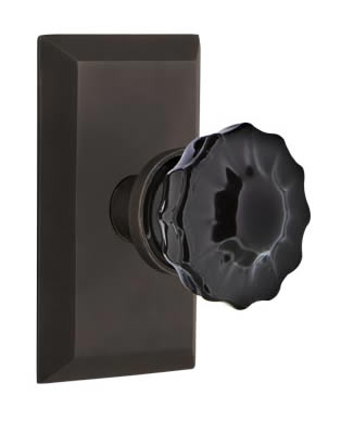 Nostalgic Warehouse Studio Plate with Black Crystal Knob